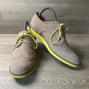 Cole Haan Lunargrand Women 9.5Shoes Suede Leather Wingtip Casual Oxford Sneakers